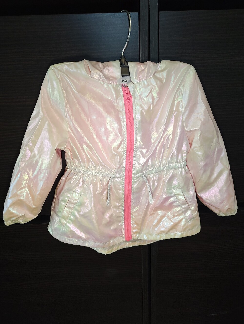 Members Mark 2T Pink Iridescent Windbreaker Rain Jacket